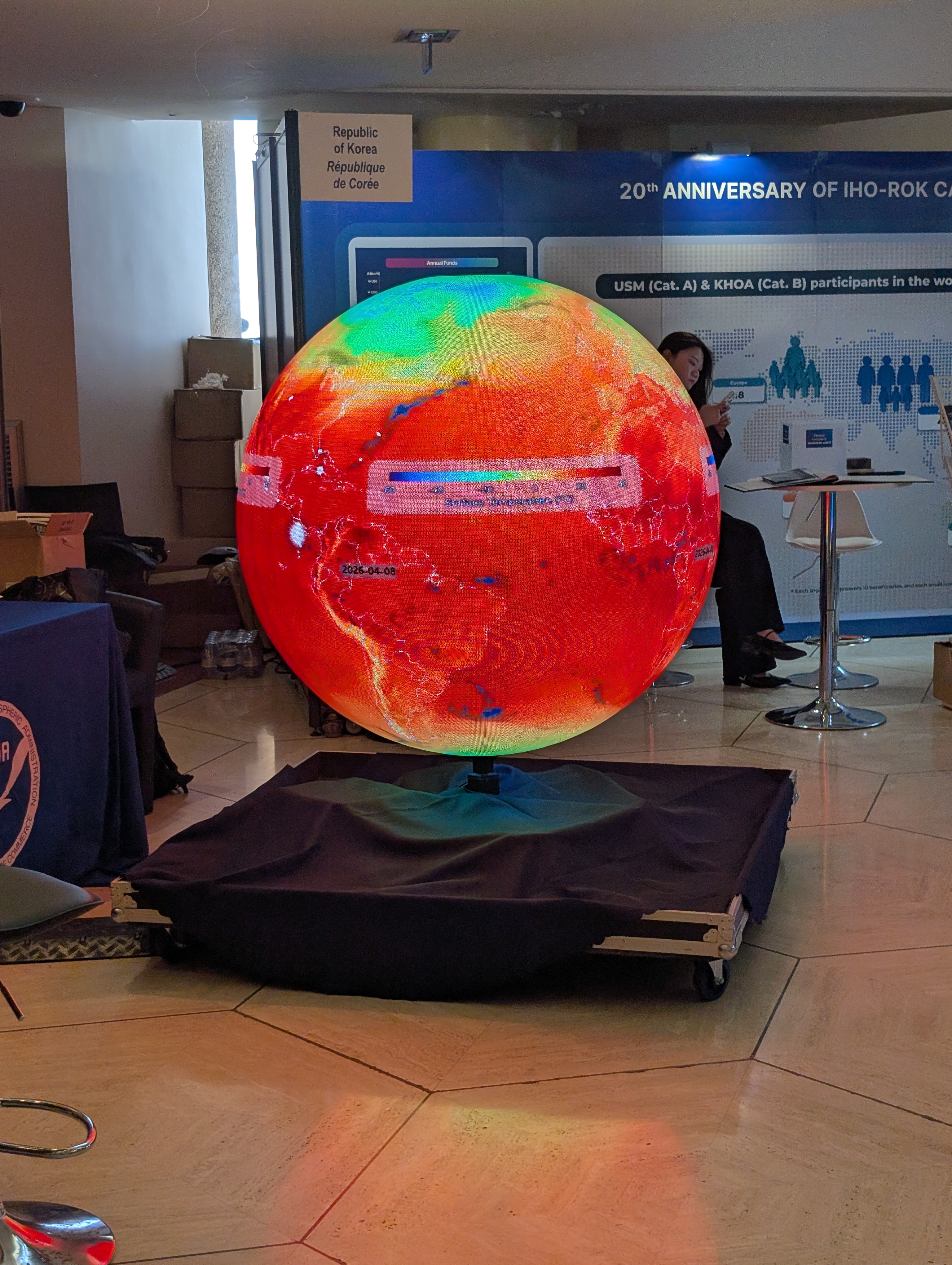 AYNI sphere showing sea surface temperature visualization